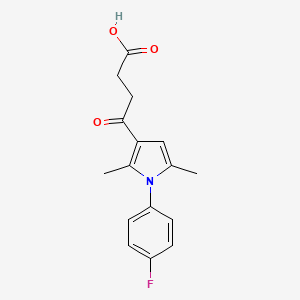 molecular formula C16H16FNO3 B10797080 4-[1-(4-Fluorophenyl)-2,5-dimethylpyrrol-3-yl]-4-oxobutanoic acid 