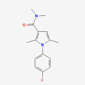 molecular formula C15H17FN2O B10797093 1-(4-fluorophenyl)-N,N,2,5-tetramethylpyrrole-3-carboxamide 