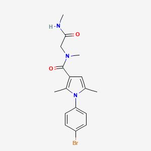 molecular formula C17H20BrN3O2 B10797098 1-(4-bromophenyl)-N,2,5-trimethyl-N-[2-(methylamino)-2-oxoethyl]pyrrole-3-carboxamide 