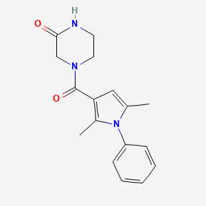 4-(2,5-Dimethyl-1-phenylpyrrole-3-carbonyl)piperazin-2-one