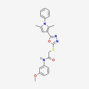 2-[[5-(2,5-dimethyl-1-phenylpyrrol-3-yl)-1,3,4-oxadiazol-2-yl]sulfanyl]-N-(3-methoxyphenyl)acetamide