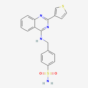 molecular formula C19H16N4O2S2 B10797128 4-[[(2-Thiophen-3-ylquinazolin-4-yl)amino]methyl]benzenesulfonamide 