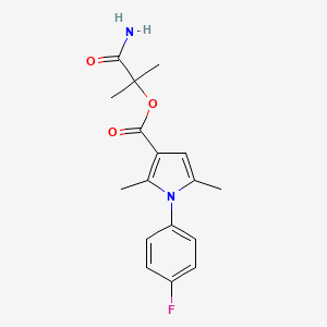 (1-Amino-2-methyl-1-oxopropan-2-yl) 1-(4-fluorophenyl)-2,5-dimethylpyrrole-3-carboxylate