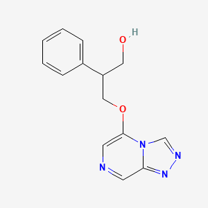 molecular formula C14H14N4O2 B10797150 2-Phenyl-3-([1,2,4]triazolo[4,3-a]pyrazin-5-yloxy)propan-1-ol 