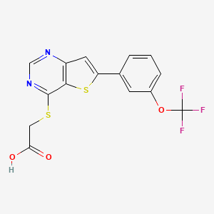 2-[6-[3-(Trifluoromethoxy)phenyl]thieno[3,2-d]pyrimidin-4-yl]sulfanylacetic acid