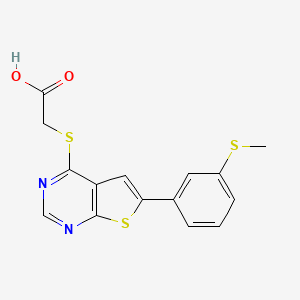 2-[6-(3-Methylsulfanylphenyl)thieno[2,3-d]pyrimidin-4-yl]sulfanylacetic acid