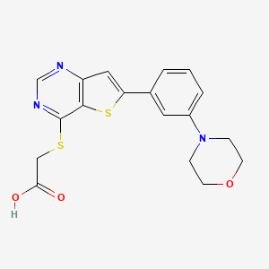 2-[6-(3-Morpholin-4-ylphenyl)thieno[3,2-d]pyrimidin-4-yl]sulfanylacetic acid