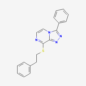 molecular formula C19H16N4S B10797213 3-Phenyl-8-(2-phenylethylsulfanyl)-[1,2,4]triazolo[4,3-a]pyrazine 