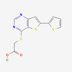 2-(6-Thiophen-2-ylthieno[3,2-d]pyrimidin-4-yl)sulfanylacetic acid