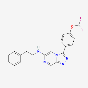 molecular formula C20H17F2N5O B10797238 3-[4-(difluoromethoxy)phenyl]-N-(2-phenylethyl)-[1,2,4]triazolo[4,3-a]pyrazin-6-amine 