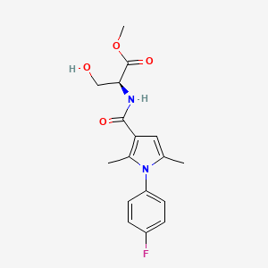 molecular formula C17H19FN2O4 B10797281 methyl (2S)-2-[[1-(4-fluorophenyl)-2,5-dimethylpyrrole-3-carbonyl]amino]-3-hydroxypropanoate 