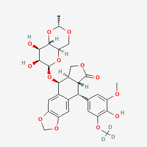 (5S,5aR,8aR,9R)-5-[[(2R,4aR,6R,7S,8R,8aS)-7,8-dihydroxy-2-methyl-4,4a,6,7,8,8a-hexahydropyrano[3,2-d][1,3]dioxin-6-yl]oxy]-9-[4-hydroxy-3-methoxy-5-(trideuteriomethoxy)phenyl]-5a,6,8a,9-tetrahydro-5H-[2]benzofuro[6,5-f][1,3]benzodioxol-8-one