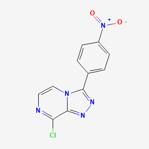 molecular formula C11H6ClN5O2 B10797309 8-Chloro-3-(4-nitrophenyl)-[1,2,4]triazolo[4,3-a]pyrazine 