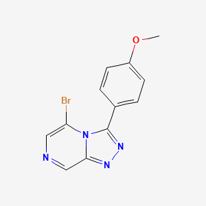 molecular formula C12H9BrN4O B10797313 5-Bromo-3-(4-methoxyphenyl)-[1,2,4]triazolo[4,3-a]pyrazine 