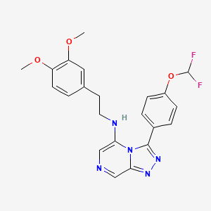 molecular formula C22H21F2N5O3 B10797320 3-[4-(difluoromethoxy)phenyl]-N-[2-(3,4-dimethoxyphenyl)ethyl]-[1,2,4]triazolo[4,3-a]pyrazin-5-amine 