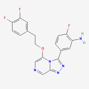 5-[5-[2-(3,4-Difluorophenyl)ethoxy]-[1,2,4]triazolo[4,3-a]pyrazin-3-yl]-2-fluoroaniline