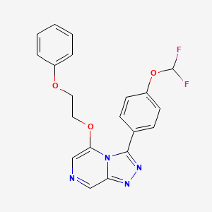 molecular formula C20H16F2N4O3 B10797333 3-[4-(Difluoromethoxy)phenyl]-5-(2-phenoxyethoxy)-[1,2,4]triazolo[4,3-a]pyrazine 