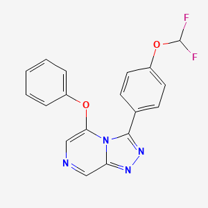 molecular formula C18H12F2N4O2 B10797354 3-[4-(Difluoromethoxy)phenyl]-5-phenoxy-[1,2,4]triazolo[4,3-a]pyrazine 