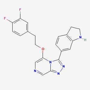 5-[2-(3,4-difluorophenyl)ethoxy]-3-(2,3-dihydro-1H-indol-6-yl)-[1,2,4]triazolo[4,3-a]pyrazine