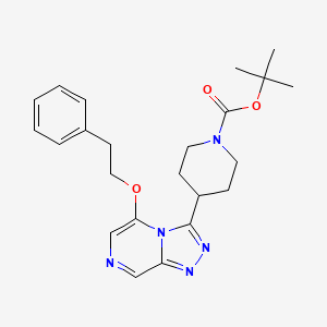 molecular formula C23H29N5O3 B10797361 Tert-butyl 4-[5-(2-phenylethoxy)-[1,2,4]triazolo[4,3-a]pyrazin-3-yl]piperidine-1-carboxylate 