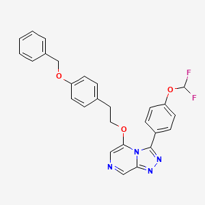 molecular formula C27H22F2N4O3 B10797376 3-[4-(Difluoromethoxy)phenyl]-5-[2-(4-phenylmethoxyphenyl)ethoxy]-[1,2,4]triazolo[4,3-a]pyrazine 