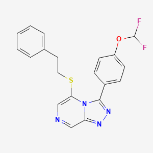 3-[4-(Difluoromethoxy)phenyl]-5-(2-phenylethylsulfanyl)-[1,2,4]triazolo[4,3-a]pyrazine