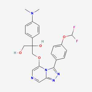 3-[[3-[4-(Difluoromethoxy)phenyl]-[1,2,4]triazolo[4,3-a]pyrazin-5-yl]oxy]-2-[4-(dimethylamino)phenyl]propane-1,2-diol