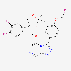 3-[4-(Difluoromethoxy)phenyl]-5-[[4-(3,4-difluorophenyl)-2,2-dimethyl-1,3-dioxolan-4-yl]methoxy]-[1,2,4]triazolo[4,3-a]pyrazine