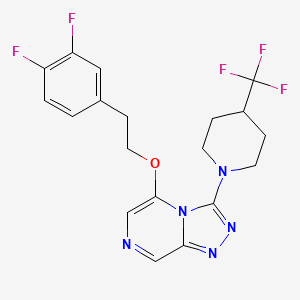 molecular formula C19H18F5N5O B10797428 5-[2-(3,4-Difluorophenyl)ethoxy]-3-[4-(trifluoromethyl)piperidin-1-yl]-[1,2,4]triazolo[4,3-a]pyrazine 