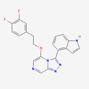 5-[2-(3,4-difluorophenyl)ethoxy]-3-(1H-indol-4-yl)-[1,2,4]triazolo[4,3-a]pyrazine