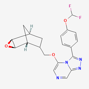 molecular formula C20H18F2N4O3 B10797441 3-[4-(difluoromethoxy)phenyl]-5-[[(1R,2S,4R,5R)-3-oxatricyclo[3.2.1.02,4]octan-6-yl]methoxy]-[1,2,4]triazolo[4,3-a]pyrazine 