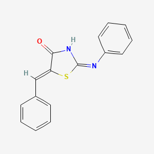 molecular formula C16H12N2OS B10797449 5-Benzylidene-2-phenylimino-4-thiazolidinone CAS No. 851429-54-4