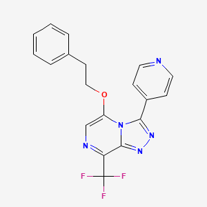 molecular formula C19H14F3N5O B10797474 5-(2-Phenylethoxy)-3-pyridin-4-yl-8-(trifluoromethyl)-[1,2,4]triazolo[4,3-a]pyrazine 