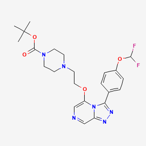 molecular formula C23H28F2N6O4 B10797481 Tert-butyl 4-[2-[[3-[4-(difluoromethoxy)phenyl]-[1,2,4]triazolo[4,3-a]pyrazin-5-yl]oxy]ethyl]piperazine-1-carboxylate 