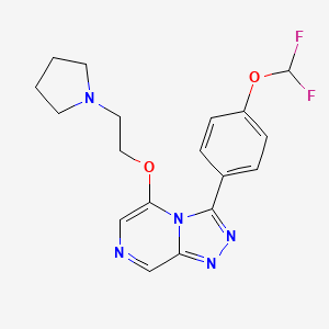 3-[4-(Difluoromethoxy)phenyl]-5-(2-pyrrolidin-1-ylethoxy)-[1,2,4]triazolo[4,3-a]pyrazine