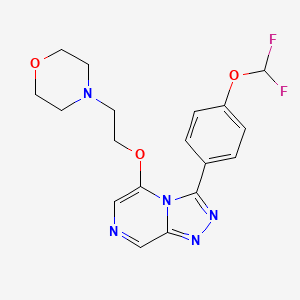 4-[2-[[3-[4-(Difluoromethoxy)phenyl]-[1,2,4]triazolo[4,3-a]pyrazin-5-yl]oxy]ethyl]morpholine