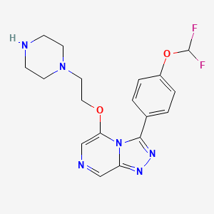 3-[4-(Difluoromethoxy)phenyl]-5-(2-piperazin-1-ylethoxy)-[1,2,4]triazolo[4,3-a]pyrazine