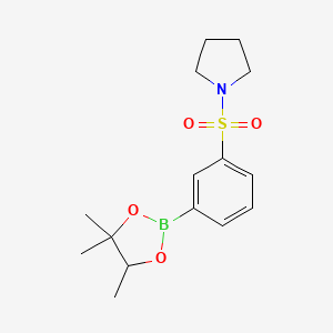 molecular formula C15H22BNO4S B10797529 1-[3-(4,4,5-Trimethyl-1,3,2-dioxaborolan-2-yl)phenyl]sulfonylpyrrolidine 