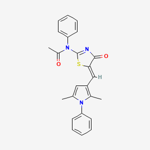 molecular formula C24H21N3O2S B10797537 N-[(5Z)-5-[(2,5-dimethyl-1-phenylpyrrol-3-yl)methylidene]-4-oxo-1,3-thiazol-2-yl]-N-phenylacetamide 