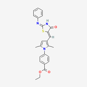 ethyl 4-(2,5-dimethyl-3-{(Z)-[4-oxo-2-(phenylamino)-1,3-thiazol-5(4H)-ylidene]methyl}-1H-pyrrol-1-yl)benzoate