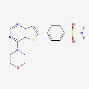 molecular formula C16H16N4O3S2 B10797565 4-(4-Morpholin-4-ylthieno[3,2-d]pyrimidin-6-yl)benzenesulfonamide 