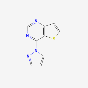 molecular formula C9H6N4S B10797581 4-Pyrazol-1-ylthieno[3,2-d]pyrimidine 