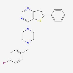 4-[4-[(4-Fluorophenyl)methyl]piperazin-1-yl]-6-phenylthieno[3,2-d]pyrimidine