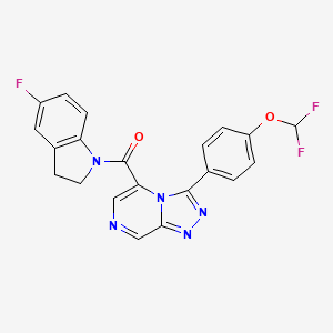 [3-[4-(Difluoromethoxy)phenyl]-[1,2,4]triazolo[4,3-a]pyrazin-5-yl]-(5-fluoro-2,3-dihydroindol-1-yl)methanone