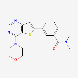 N,N-dimethyl-3-(4-morpholin-4-ylthieno[3,2-d]pyrimidin-6-yl)benzamide