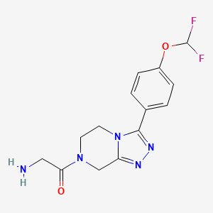 2-amino-1-[3-[4-(difluoromethoxy)phenyl]-6,8-dihydro-5H-[1,2,4]triazolo[4,3-a]pyrazin-7-yl]ethanone