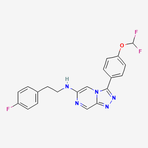 molecular formula C20H16F3N5O B10797625 3-[4-(difluoromethoxy)phenyl]-N-[2-(4-fluorophenyl)ethyl]-[1,2,4]triazolo[4,3-a]pyrazin-6-amine 