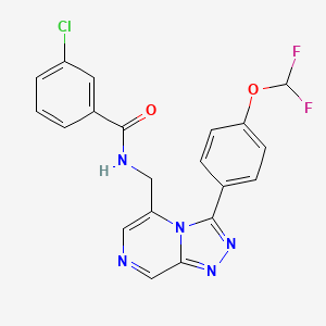 3-chloro-N-[[3-[4-(difluoromethoxy)phenyl]-[1,2,4]triazolo[4,3-a]pyrazin-5-yl]methyl]benzamide