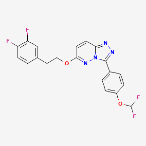 molecular formula C20H14F4N4O2 B10797666 3-[4-(Difluoromethoxy)phenyl]-6-[2-(3,4-difluorophenyl)ethoxy]-[1,2,4]triazolo[4,3-b]pyridazine 