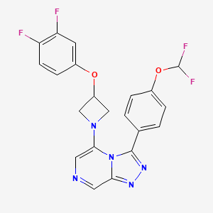 molecular formula C21H15F4N5O2 B10797668 3-[4-(Difluoromethoxy)phenyl]-5-[3-(3,4-difluorophenoxy)azetidin-1-yl]-[1,2,4]triazolo[4,3-a]pyrazine 